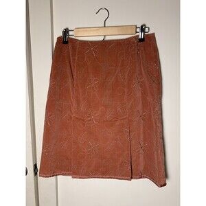 Vtg Velvet Embroidered Pleated Skirt Cynthia Steffe  USA Fairy Y2K Retro Boho Sm